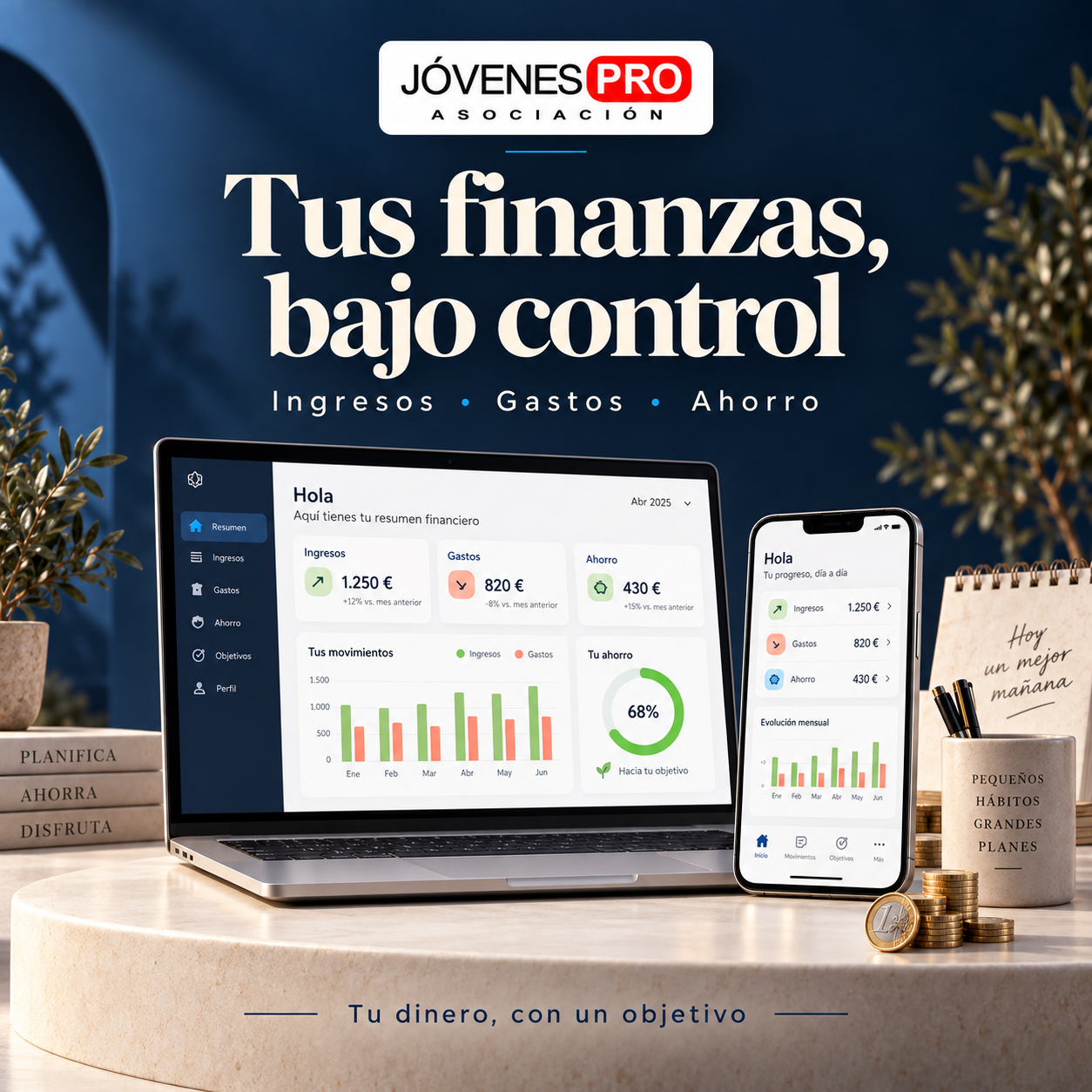 Jóvenes Pro Finanzas: tus finanzas bajo control. Ingresos, gastos y ahorro.